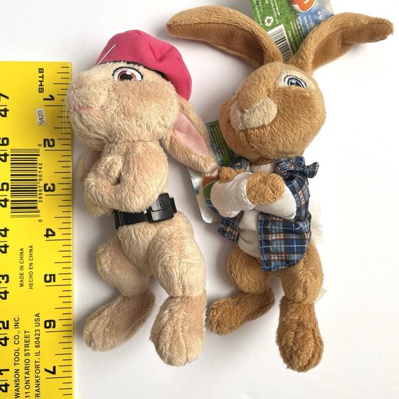 Hop The Movie Lot of 2 Mini Plush Bunny Rabbit 6" Boy Pink Beret Stuffed Animal - Picture 8 of 8